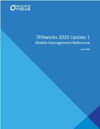 Zenworks Mobile Management Reference