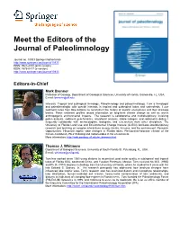 Meet the Editors of the Journal of Paleolimnology