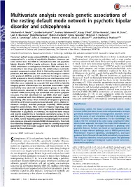 Multivariate Analysis Reveals Genetic Associations of the Resting Default Mode Network in Psychotic Bipolar Disorder and Schizophrenia