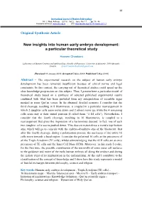 New Insights Into Human Early Embryo Development: a Particular Theoretical Study