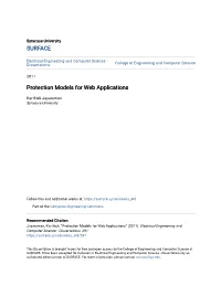 Protection Models for Web Applications