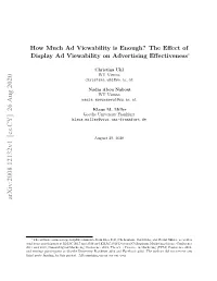The Effect of Display Ad Viewability on Advertising Effectiveness