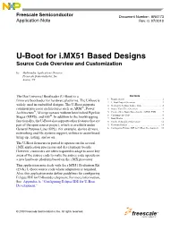 U-Boot for I.MX51 Based Designs Source Code Overview and Customization by Multimedia Applications Division Freescale Semiconductor, Inc
