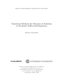 Variational Methods for Moments of Solutions to Stochastic Differential