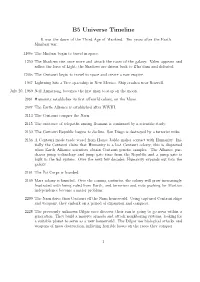 B5 Universe Timeline