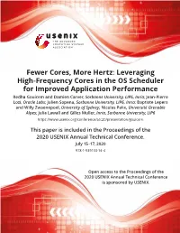 Fewer Cores, More Hertz: Leveraging High-Frequency Cores in the OS Scheduler for Improved Application Performance