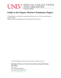 Guide to the Eugene Martin Christiansen Papers