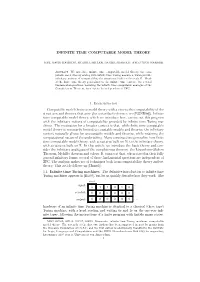 Infinite Time Computable Model Theory