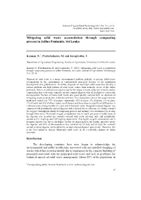 Mitigating Solid Waste Accumulation Through Composting Process in Jaffna Peninsula, Sri Lanka