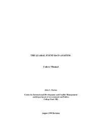THE GLOBAL EVENT-DATA SYSTEM: Coders' Manual