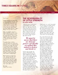 THE RESPONSIBILITY of LITTLE STRENGTH Tsc.Nyc