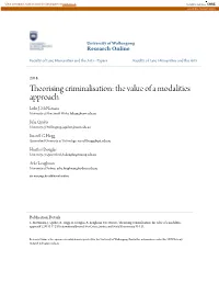 Theorising Criminalisation: the Value of a Modalities Approach Luke J
