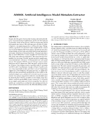 AIMMX: Artificial Intelligence Model Metadata Extractor