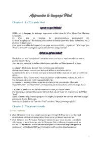 Apprendre Le Langage Html