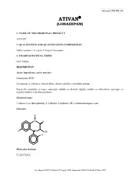 Ativan/LPD/PK-04 ATIVAN (LORAZEPAM)