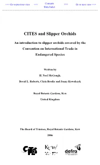 CITES and Slipper Orchids