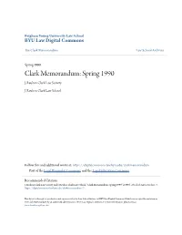 Clark Memorandum: Spring 1990 J