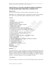 Institutional Analysis and Development: Elements of the Framework in Historical Perspective - Elinor Ostrom