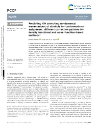 Predicting OH Stretching Fundamental Wavenumbers of Alcohols for Conformational Cite This: Phys
