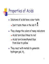 Properties of Acids
