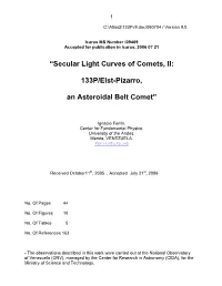 Secular Light Curves of Comets, II: 133P