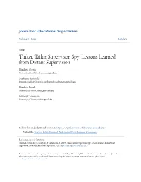 Tinker, Tailor, Supervisor, Spy: Lessons Learned from Distant Supervision Elizabeth Currin University of South Carolina, Ecurrin@Ufl.Edu