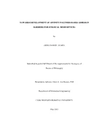Towards Development of Affinity Polymer-Based Adhesion