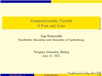 Compositionality Tutorial 4 Pros and Cons