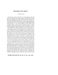 Karlis Racevskis: "Returning to the Subject"