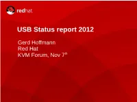 Qemu USB Status Report 2012
