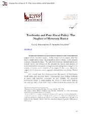 Textbooks and Pure Fiscal Policy: the Neglect of Monetary Basics