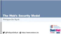 The Web's Security Model