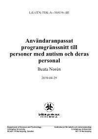 User-Centered Program Interface for People with Autism and Their Staff