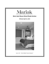 West Lake Woven Wood Shade Section