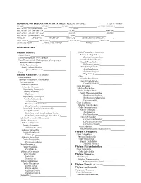 Benthic Data Sheet