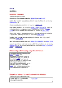 KNITTING Definition Statement Relationship Between Large Subject