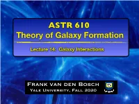 Lecture 14: Galaxy Interactions