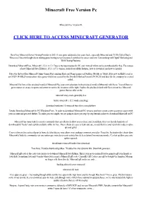 Minecraft Free Version Pc