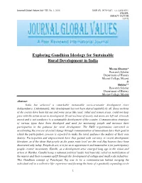 Exploring Gandhian Ideology for Sustainable Rural Development in India
