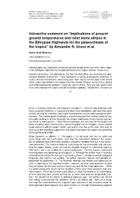 Implications of Present Ground Temperatures and Relict Stone Stripes in the Ethiopian Highlands for the Palaeoclimate of the Tropics” by Alexander R