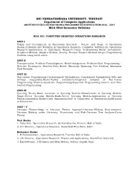 MCA III Sem Syllabus