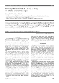 Novel Synthesis Method of Ca3al2o6 Using an Ethanol Solution Technique