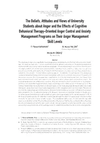 The Beliefs, Attitudes and Views of University Students About Anger