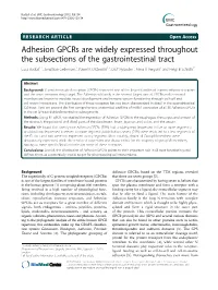 Adhesion Gpcrs Are Widely Expressed Throughout The