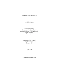David and Goliath: an Oratorio