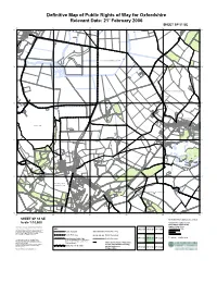 Definitive Map of Public Rights of Way for Oxfordshire Relevant Date: 21St February 2006 Colour SHEET SP 51 SE