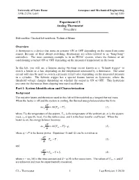 Experiment C2 Analog Thermostat Procedure