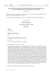 Publication of the Amended Single Document Following the Approval Of