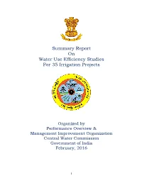 Summary Report on Water Use Efficiency Studies for 35 Irrigation Projects
