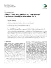 Symmetric and Pseudoisotropic Distributions: -Fund Separation